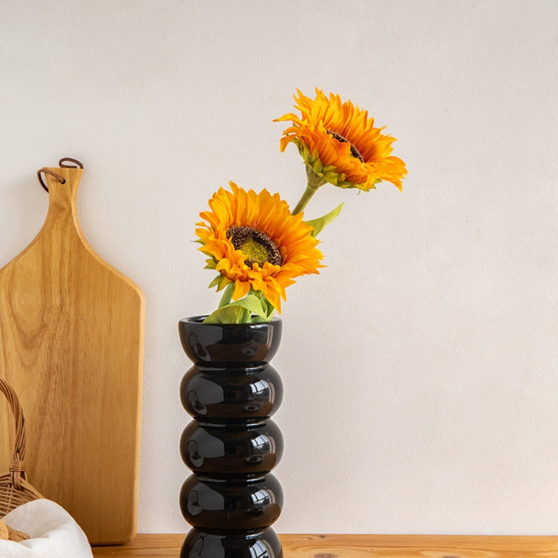 Light Luxury Black Ceramic Vase Entrance Decoration