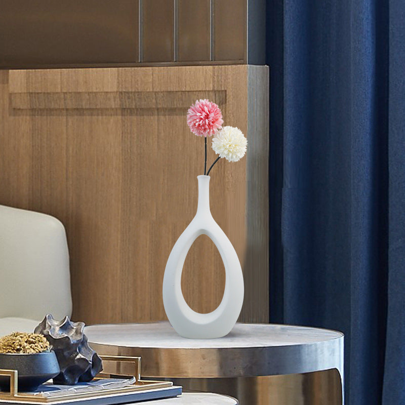 Simple And Special-Shaped Ceramic Vase Flower Arrangement Light Luxury Modern Home Decoration
