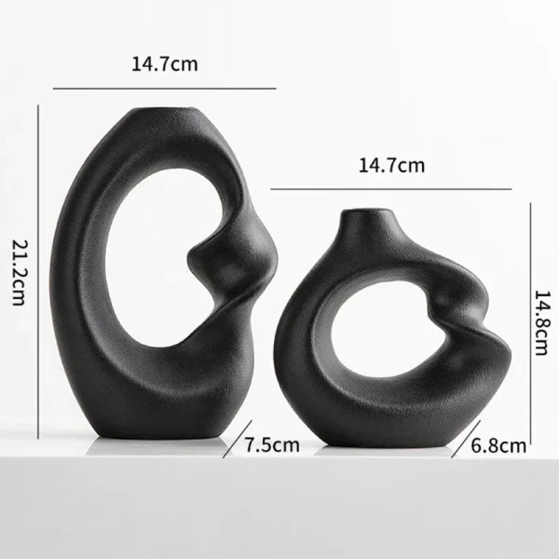 Nordic Instagram Style Simple Ceramic Vase Decoration Light Luxury High Sense Home Living Room Office Decorations