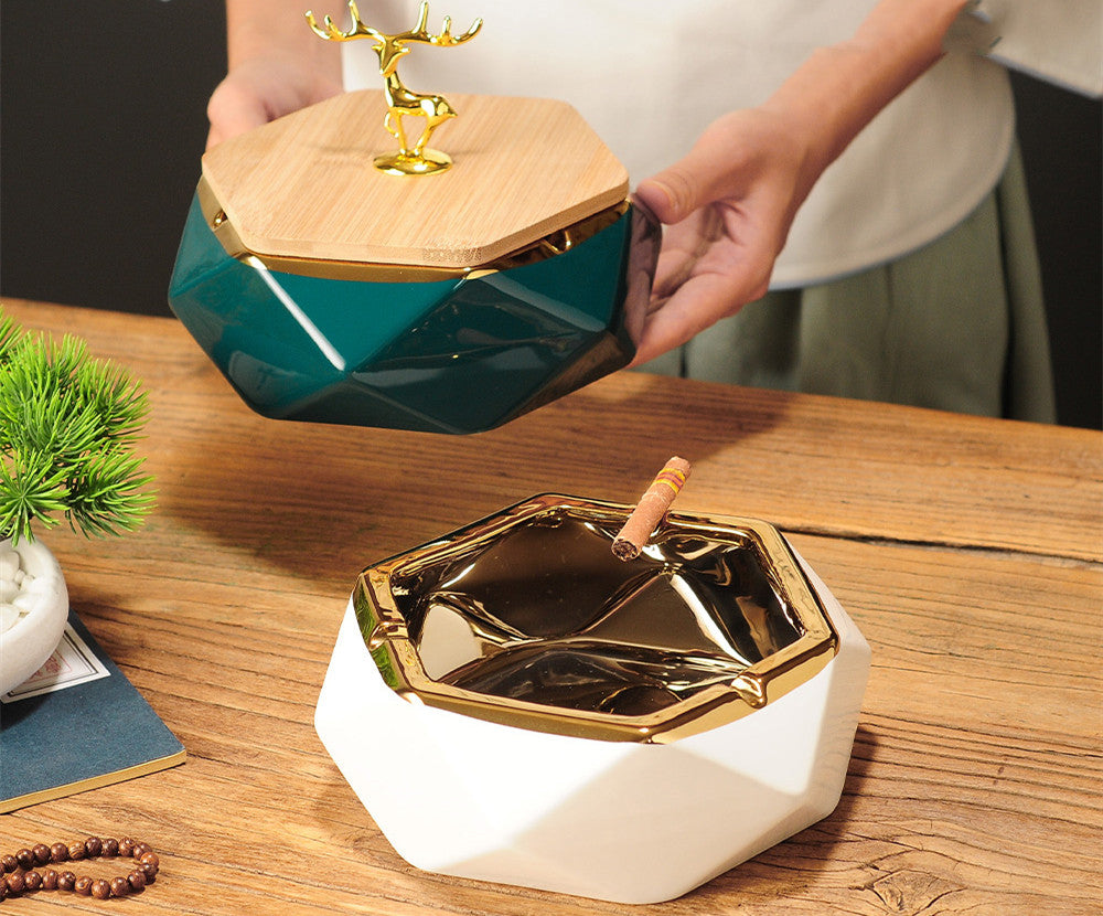 Nordic Light Luxury Ceramic Ashtray Home Living Room Personality Simple And Creative Coffee Table Decoration Ornaments