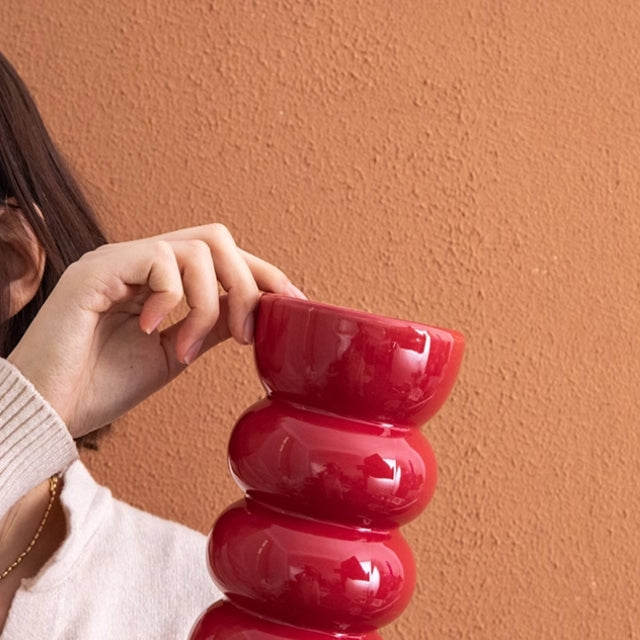 Light Luxury Black Ceramic Vase Entrance Decoration