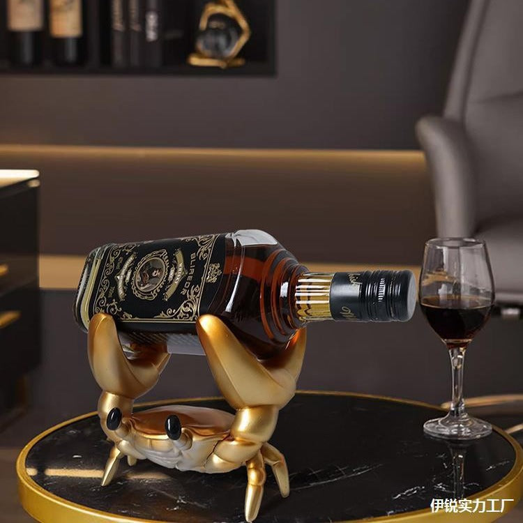 Creative And Slightly Luxury High-end Living Room Home Crab Wine Rack Decoration