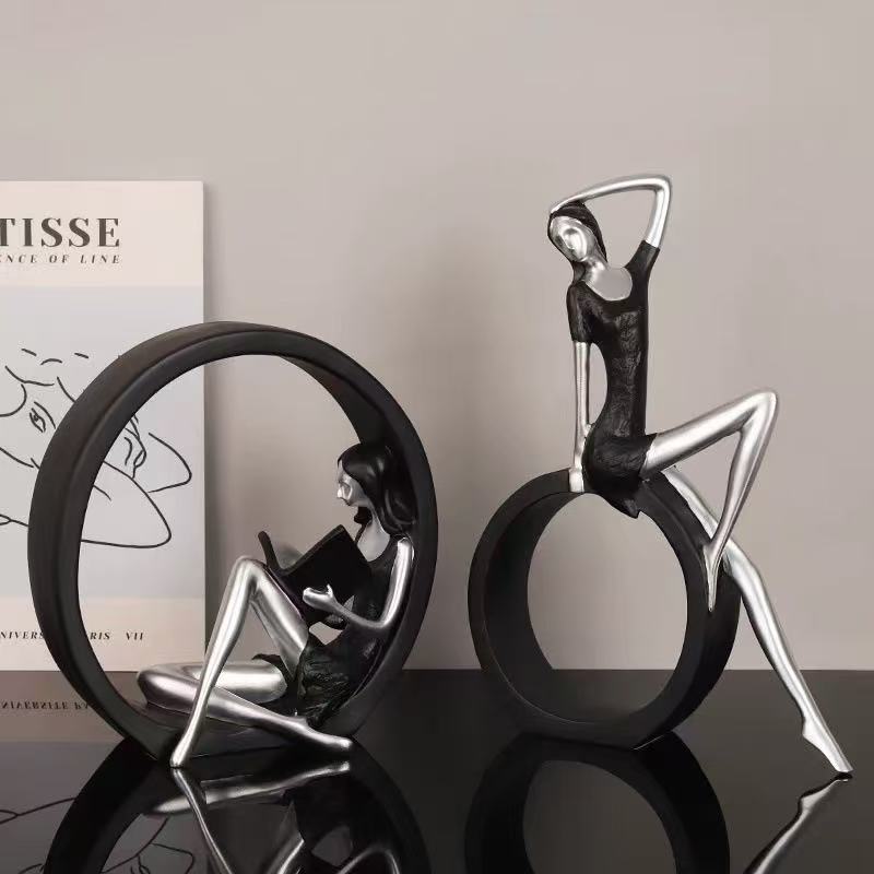 Light Luxury Reading Yoga Girl Decoration Ornaments