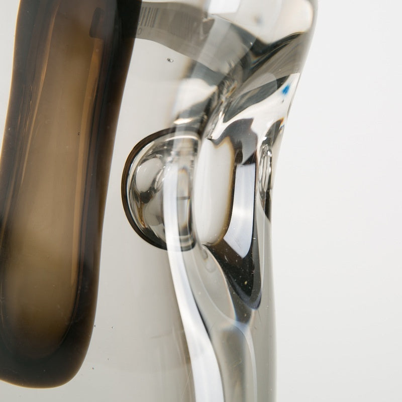 Small Mouth Glass Vase Living Room Flower Vessel Light Luxury Crystal Home Soft Decoration