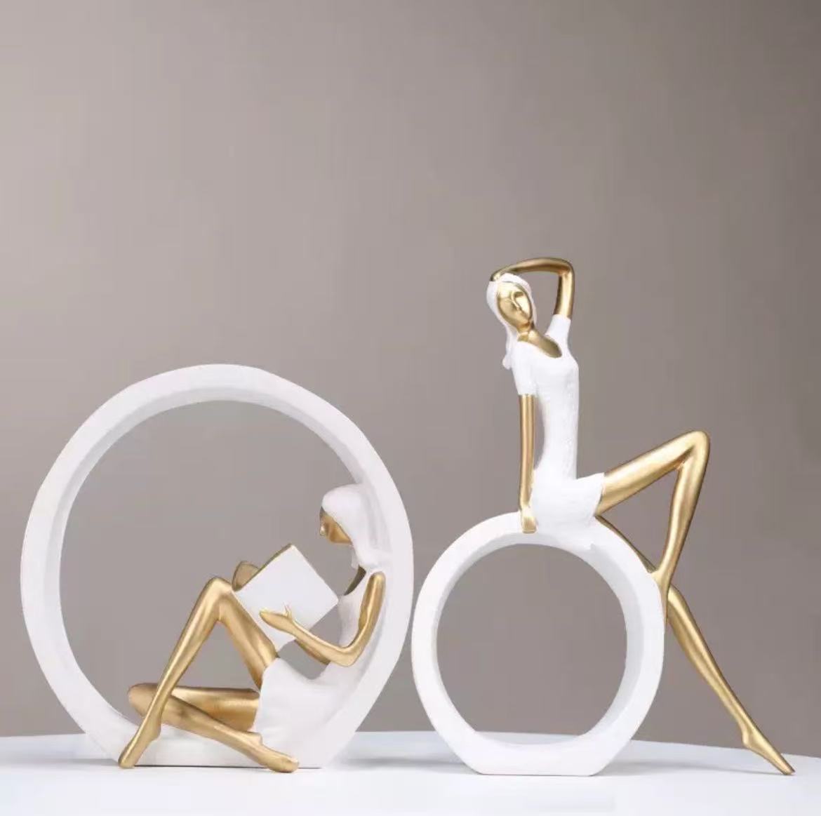 Light Luxury Reading Yoga Girl Decoration Ornaments