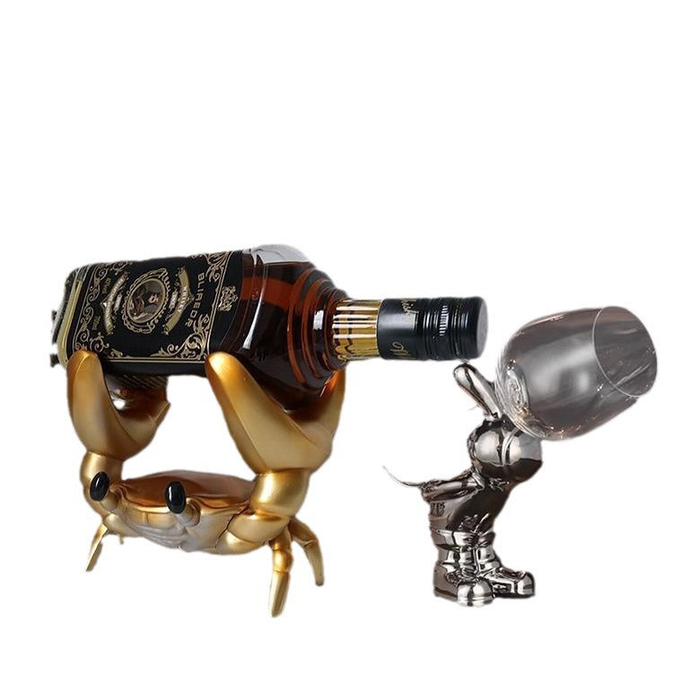 Creative And Slightly Luxury High-end Living Room Home Crab Wine Rack Decoration