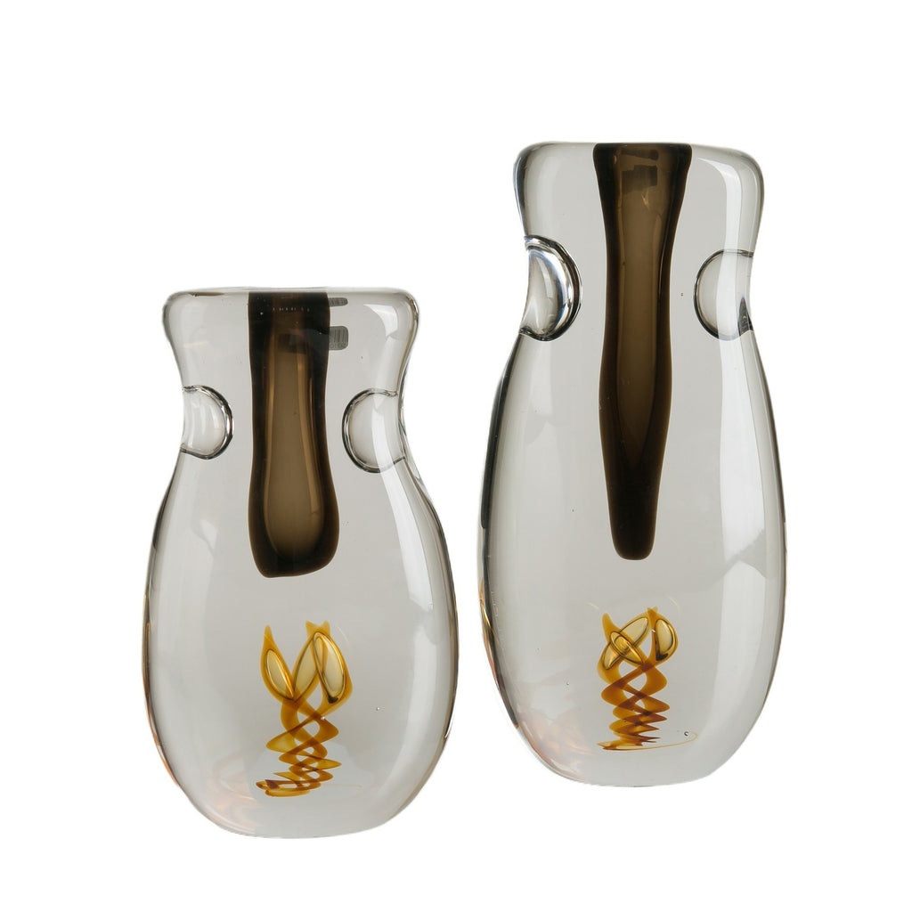 Small Mouth Glass Vase Living Room Flower Vessel Light Luxury Crystal Home Soft Decoration