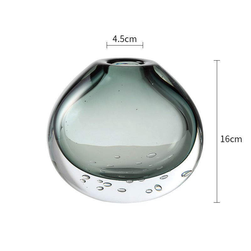 Light Luxury Colored Glaze Glass Small Vase Decoration Ins Home High-end Living Room Soft Decorations Flower Ware