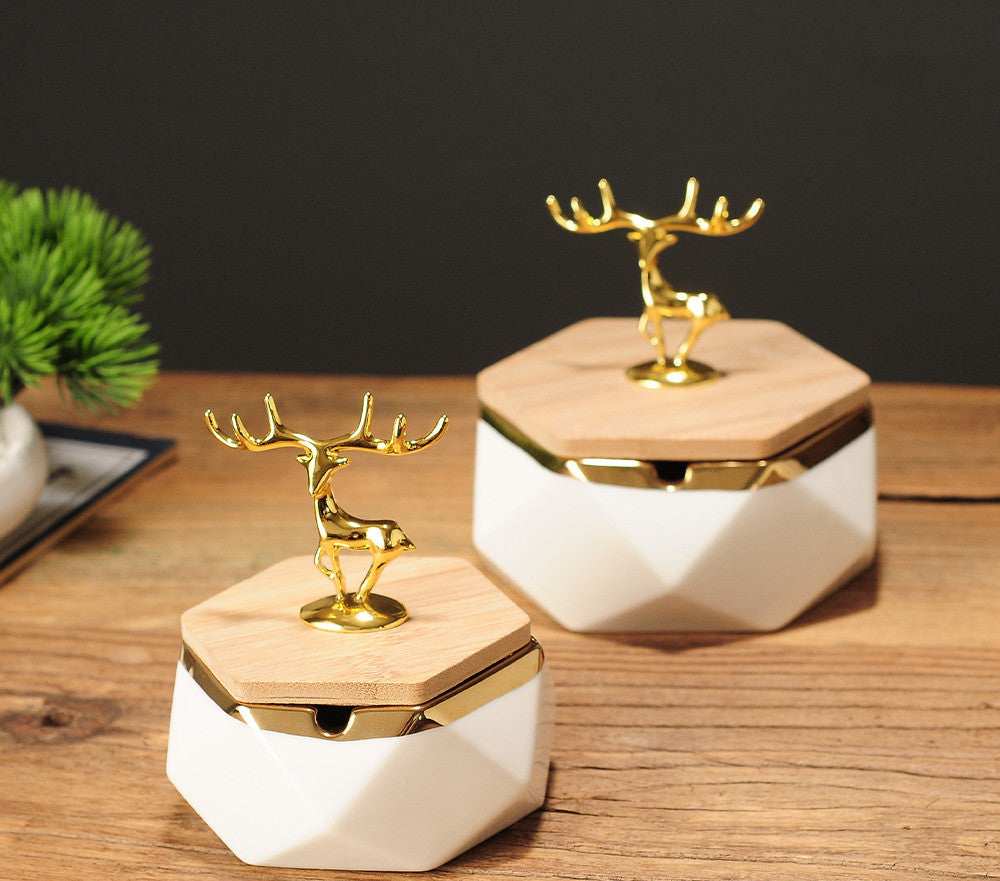 Nordic Light Luxury Ceramic Ashtray Home Living Room Personality Simple And Creative Coffee Table Decoration Ornaments