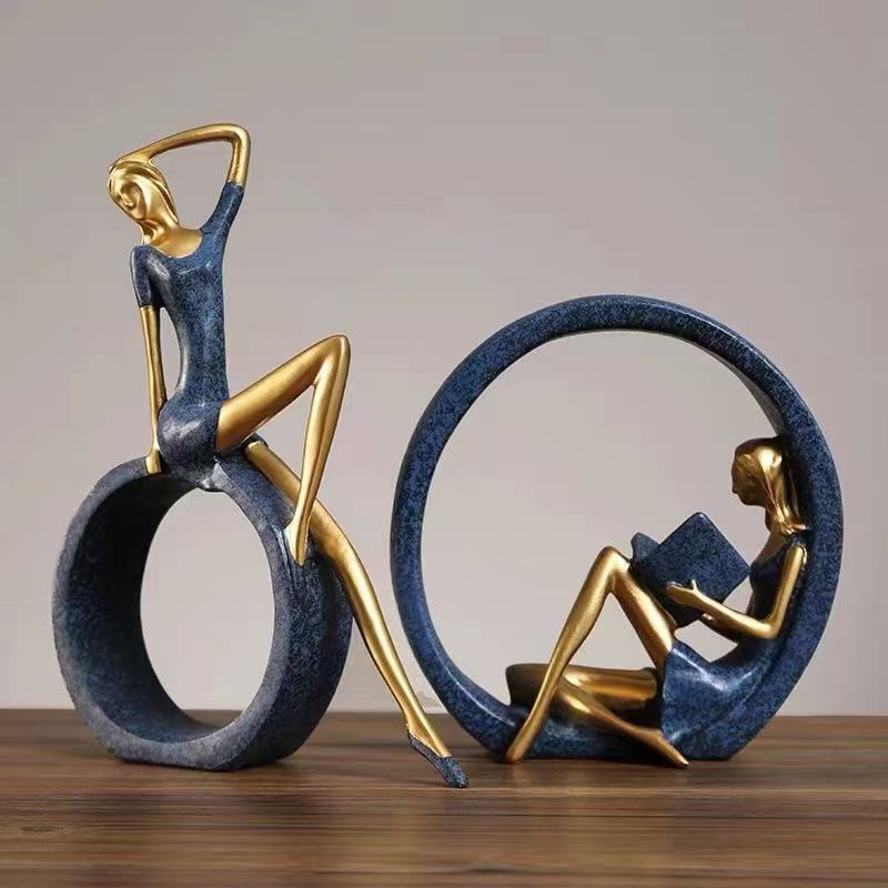 Light Luxury Reading Yoga Girl Decoration Ornaments