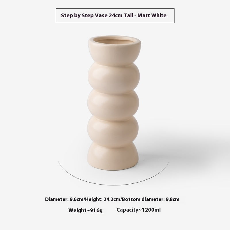 Light Luxury Black Ceramic Vase Entrance Decoration